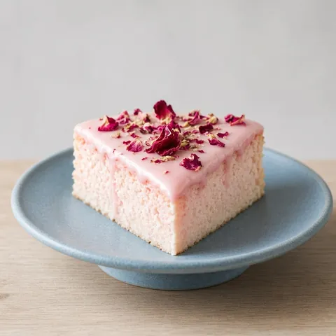 Rose milk cake slice