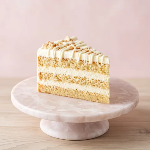 Dessert with white chocolate sauce
