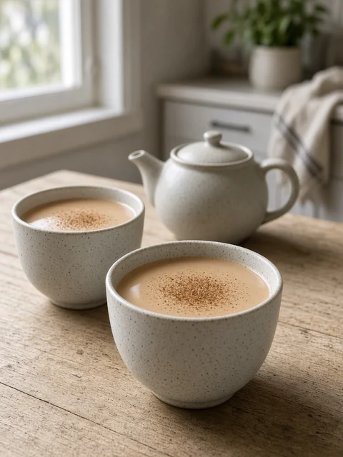 Cups of milky spiced tea