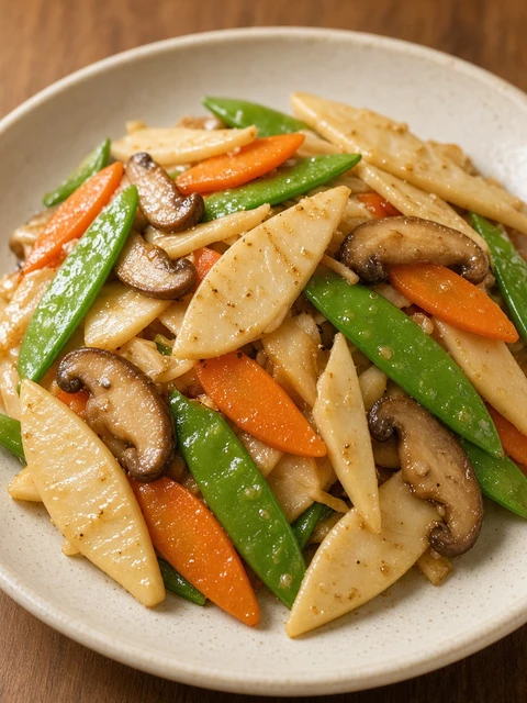 Stir-fried vegetables with bamboo shoots