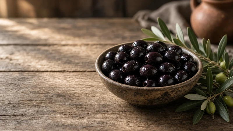 Margherita pizza topped with black olives