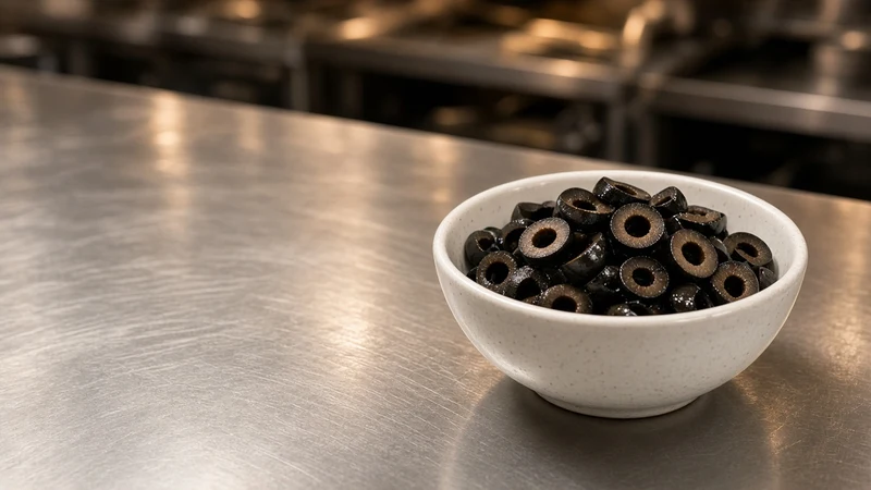 Vegetable pizza topped with sliced black olives