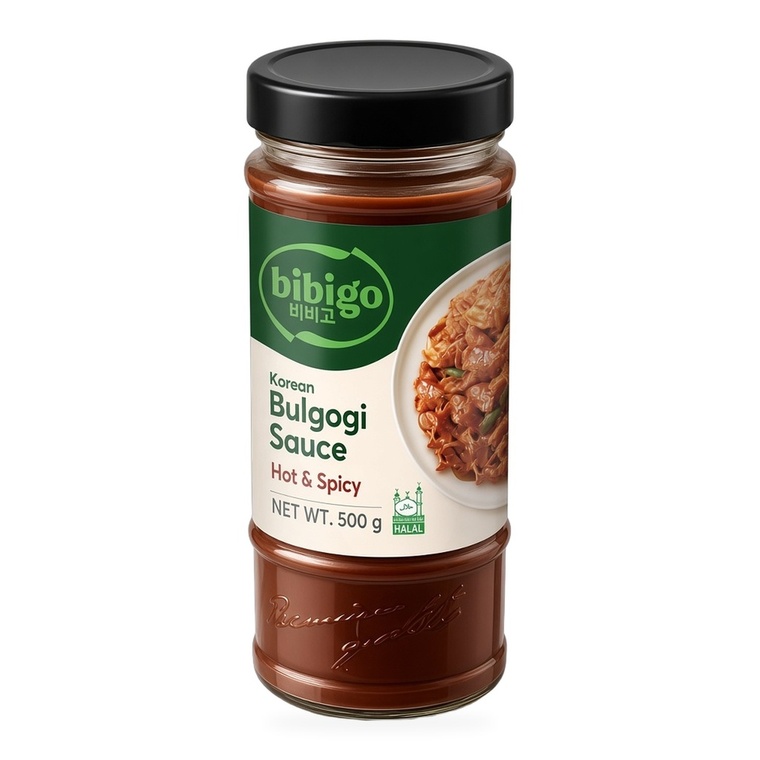 Bibigo Bulgogi Sauce Hot & Spicy 500g - angle