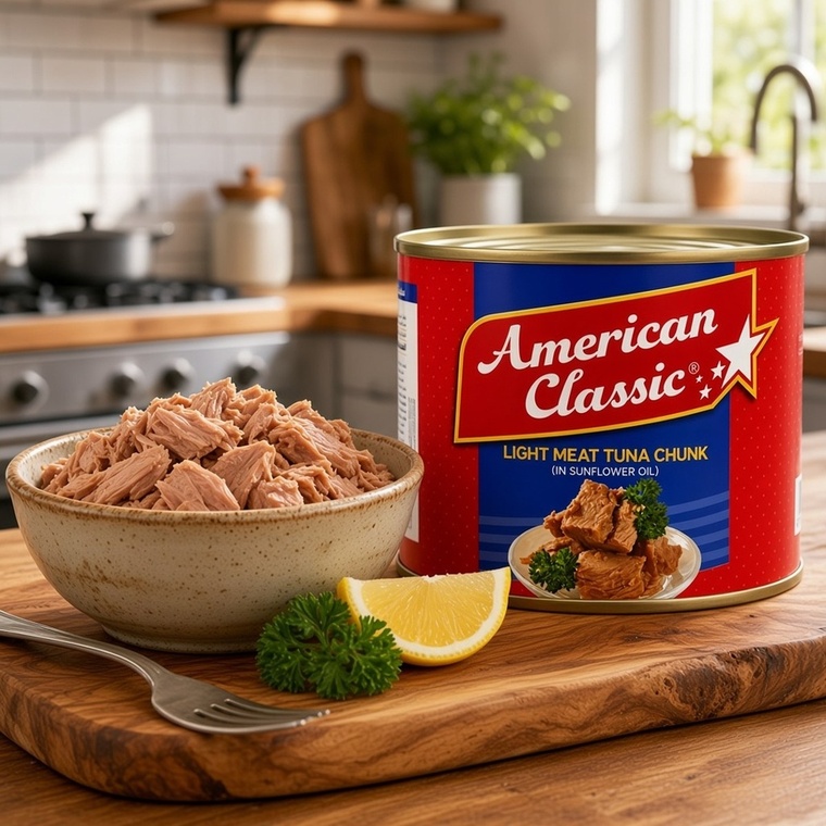 American Classic Light Meat Tuna Chunk in Sunflower Oil - 6x1.7kg