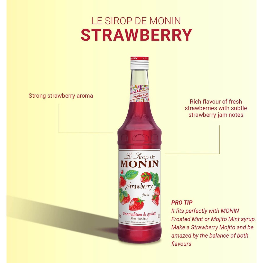 Monin Strawberry Syrup, France - 6x700ml