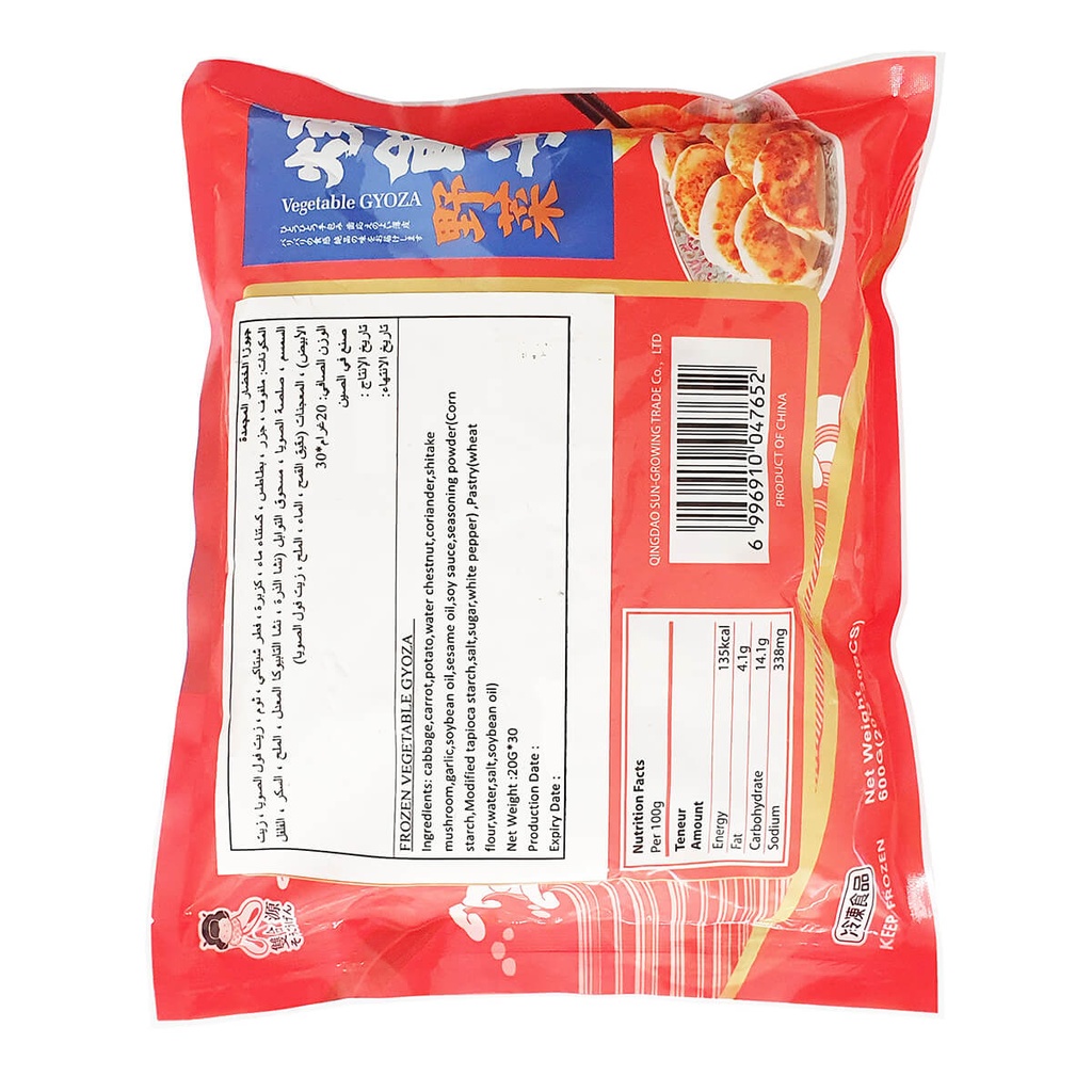 QING Vegetable Gyoza, 25g/Pc, CN - 10x600g