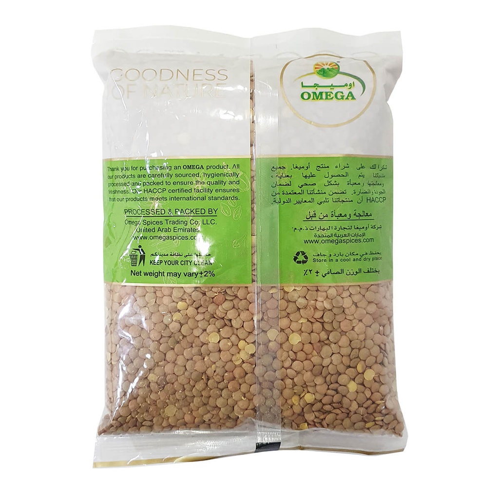 Omega Whole Green Lentil - 1x1kg