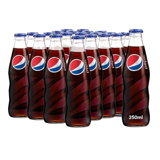 Pepsi Cola Soft Drink, Glass, UAE - 24x250ml, alternate view