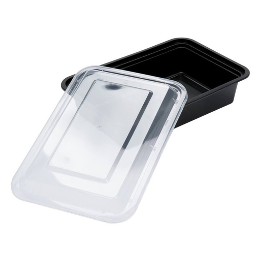 SNH Black HD Rectangle Container 38z+Lid - 1x150pc, alternate view