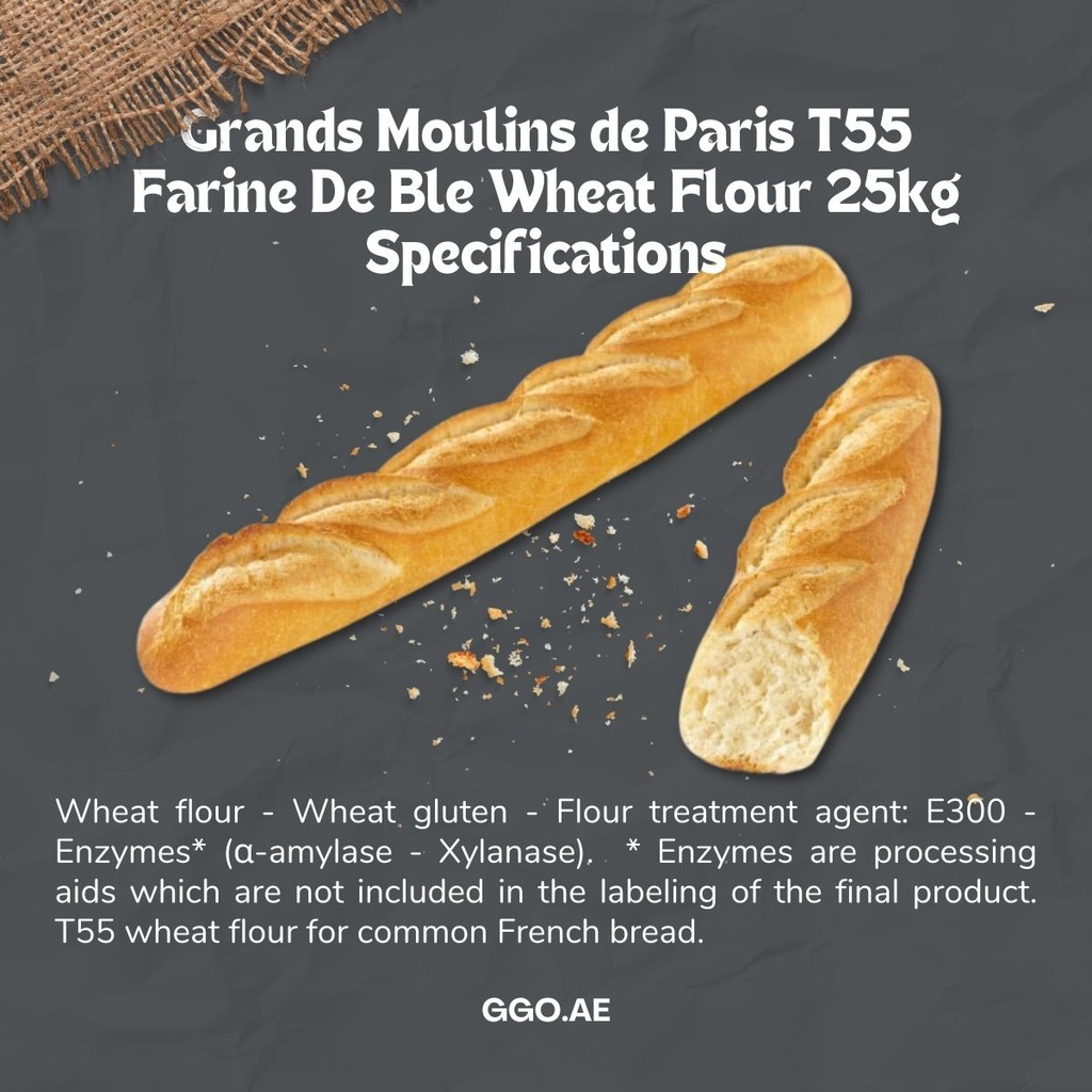 Grands Moulins de Paris T55 Farine De Ble Wheat Flour - 1x25kg