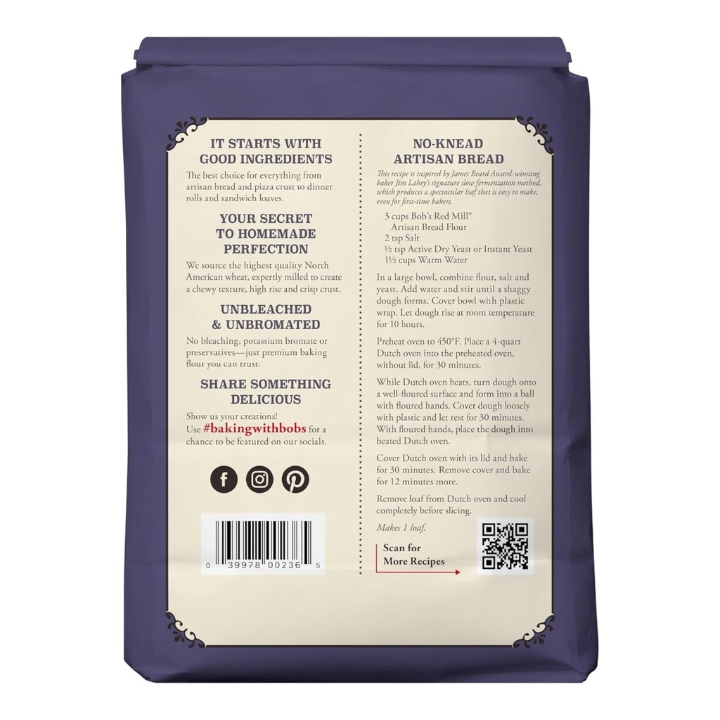 Bob's Red Mill Artisan Bread Flour - 4x5lbs