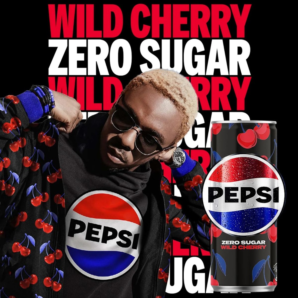 Pepsi Wild Cherry Zero Sugar Soft Drink, UAE - 24x330ml