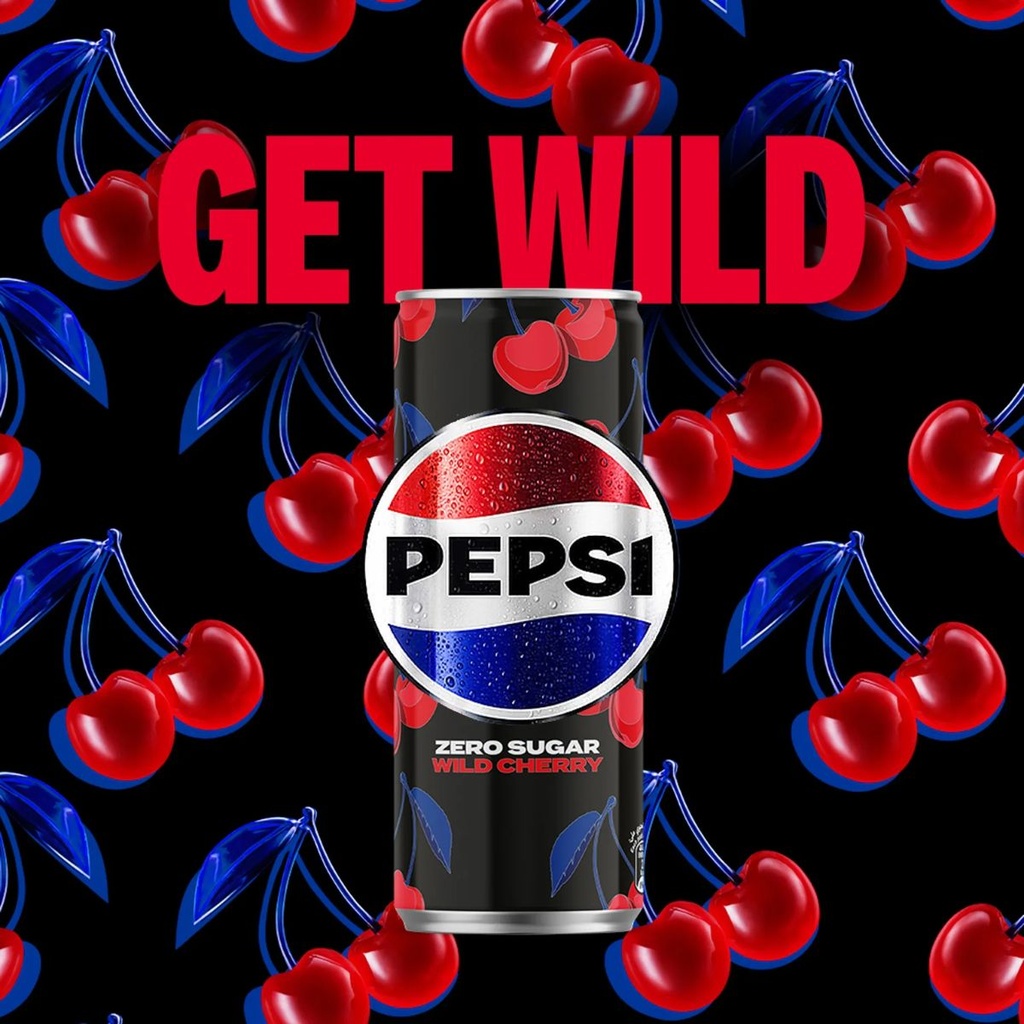 Pepsi Wild Cherry Zero Sugar Soft Drink, UAE - 24x330ml