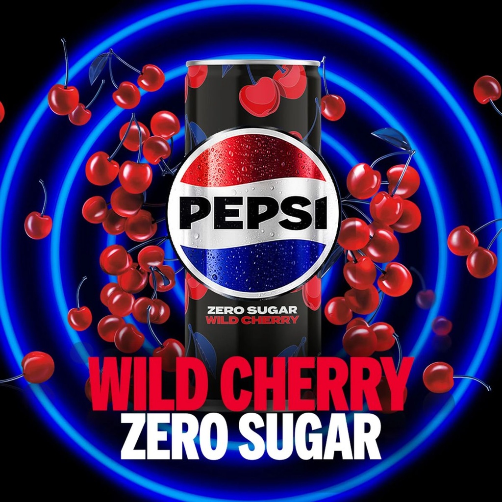 Pepsi Wild Cherry Zero Sugar Soft Drink, UAE - 24x330ml