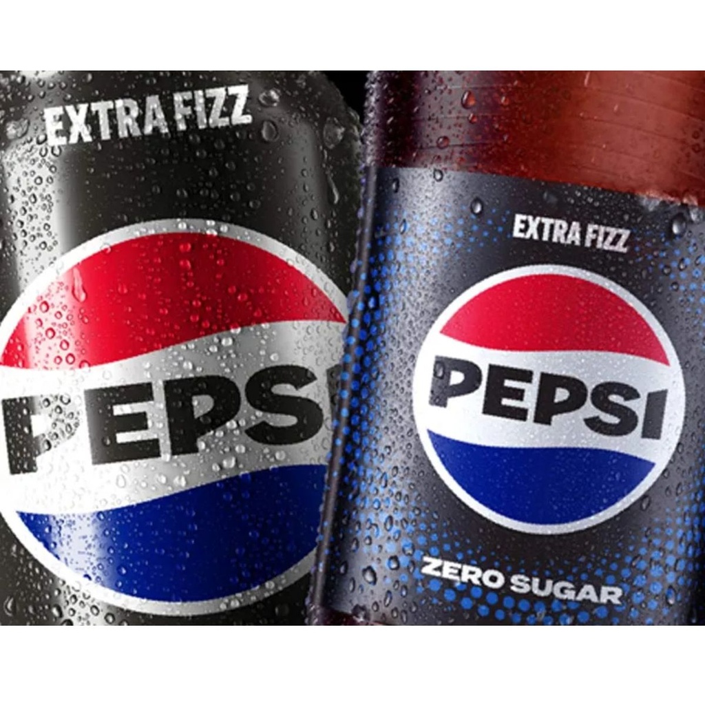 Pepsi Extra Fizz Zero Sugar Black Can Soft Drink, UAE - 24x300ml
