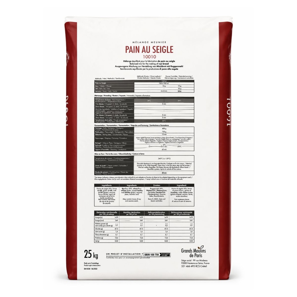 Moul-Bie Rye Pain Bread Flour T170, France - 1x25kg