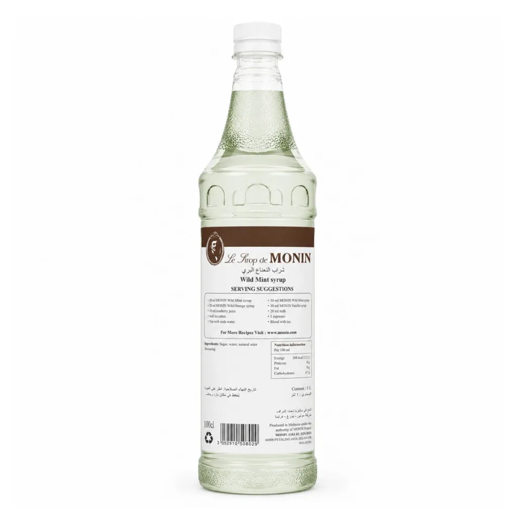 FNB.ADDTOCART.AE Monin Wild Mint Syrup, PET Bottle - 4x1ltr - 002.webp