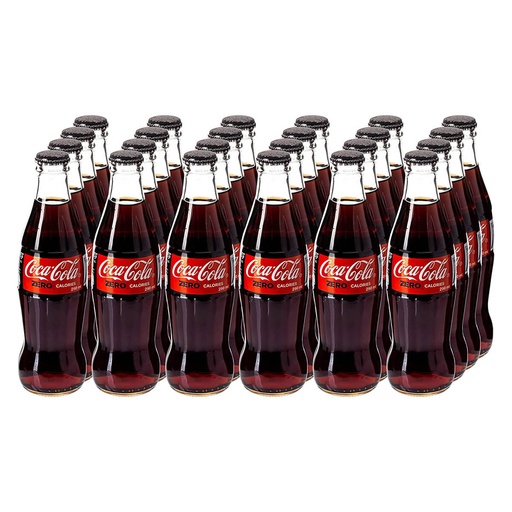 Coca Cola Zero Calories Soft Drink, Glass, UAE - 24x290ml, alternate view