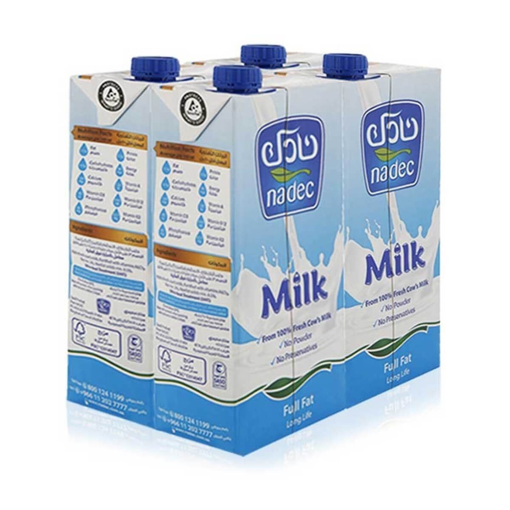 Nadec Full Cream, Long Life Milk - 12 X 1LTR