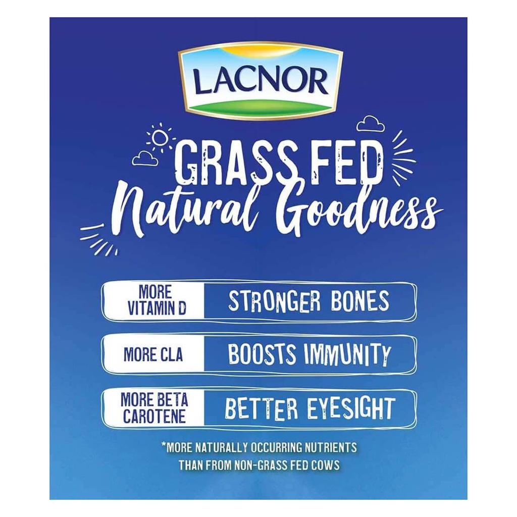 Lacnor Milk Full Cream - 12 X 1LTR
