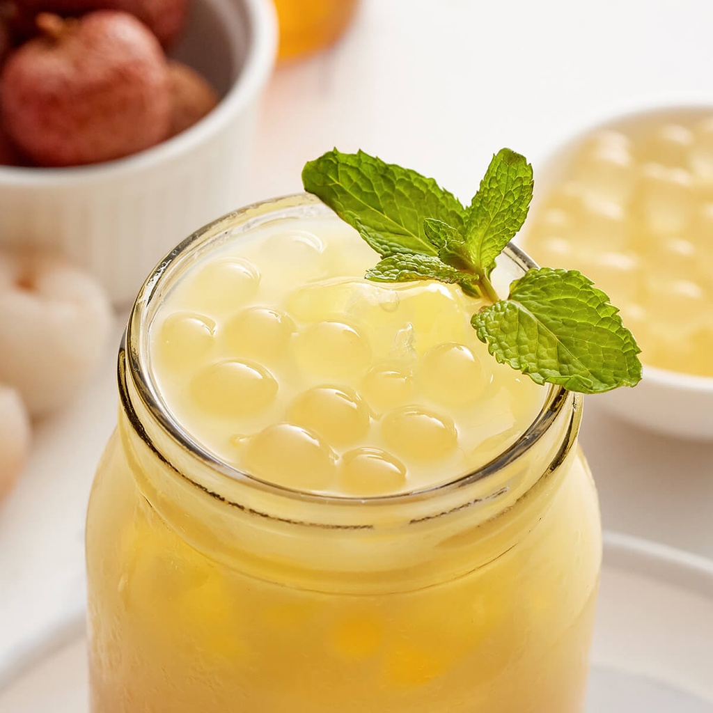 High Tea Lychee Popping Boba for Bubble Tea, Taiwan - 3.4KG
