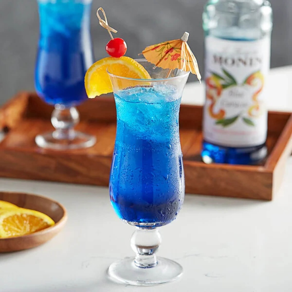 Authentic catalogue view 2 of Monin Blue Lagoon Zesty Orange Syrup, France - 6x1ltr