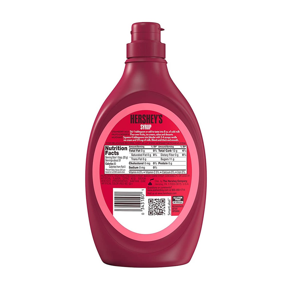 Hershey's Strawberry Syrup, USA - 623G