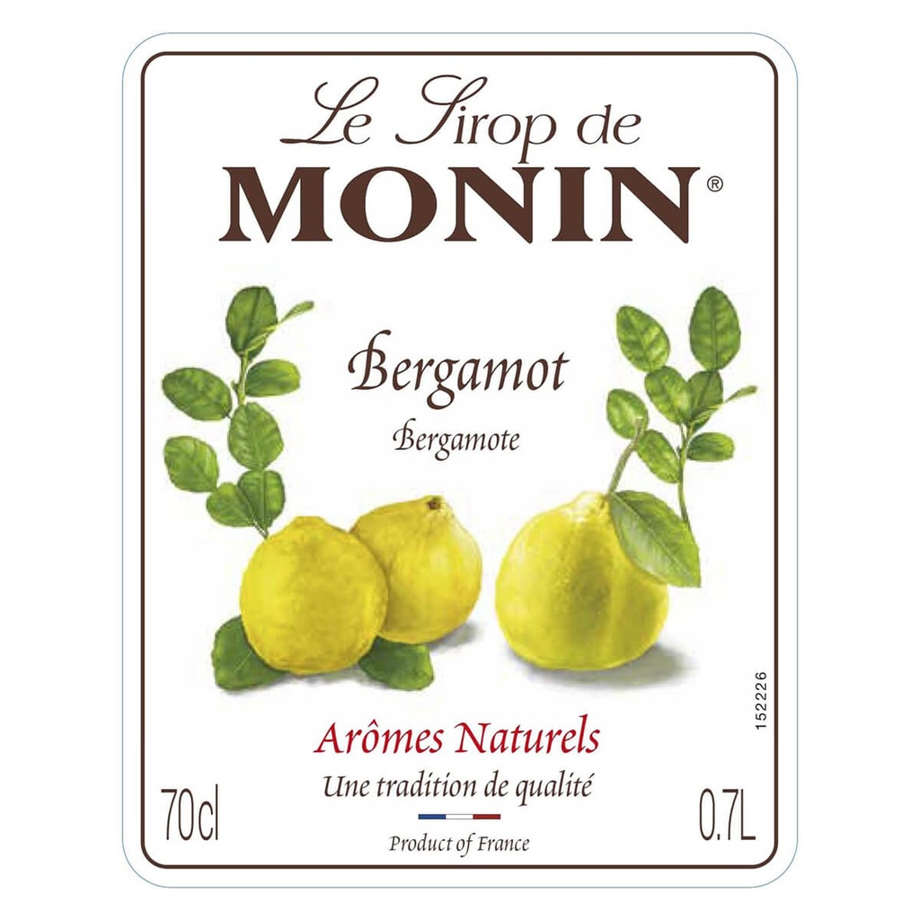 Authentic catalogue view 2 of Monin Bergamot Syrup, France - 6x700ml