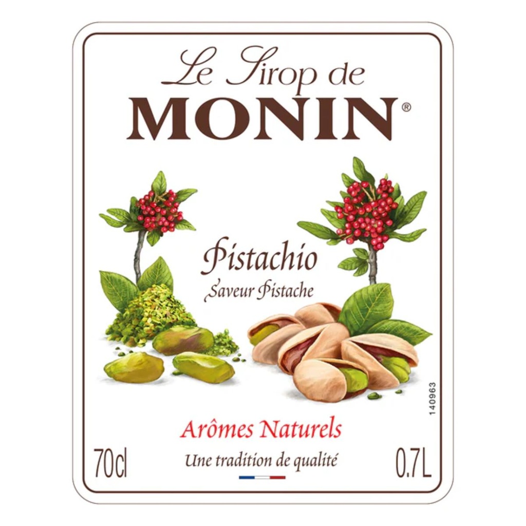 Monin Pistachio Syrup 700ML front view UAE