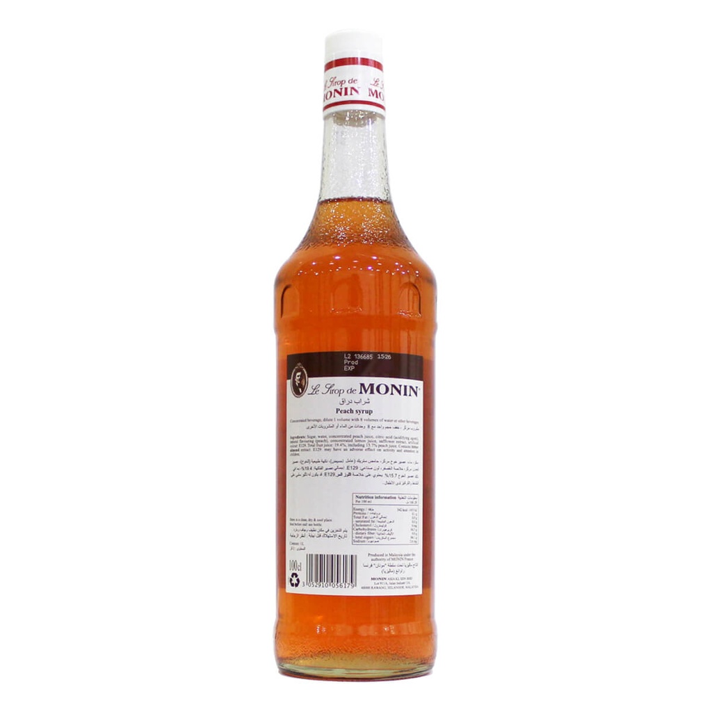 Monin Peach Syrup - 1LTR