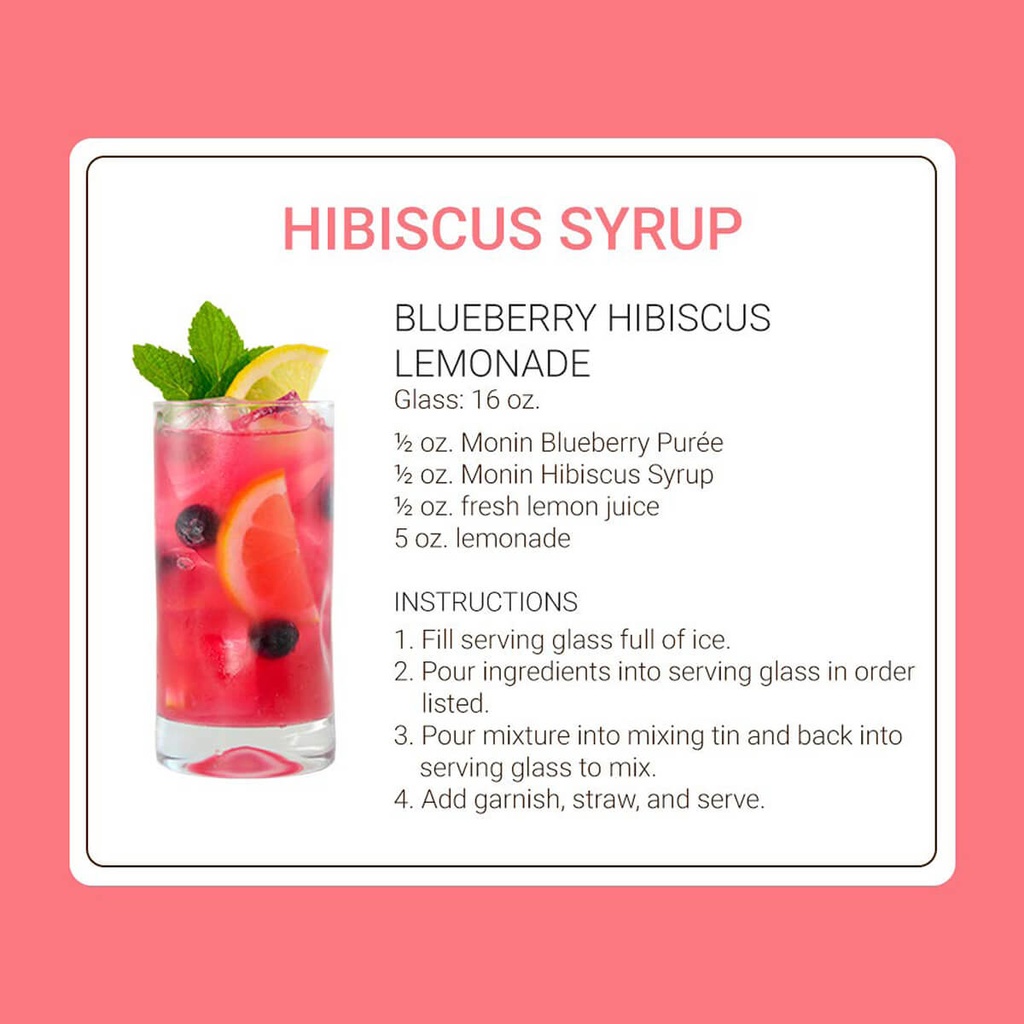 Authentic catalogue view 3 of Monin Hibiscus Syrup, France - 6x700ml