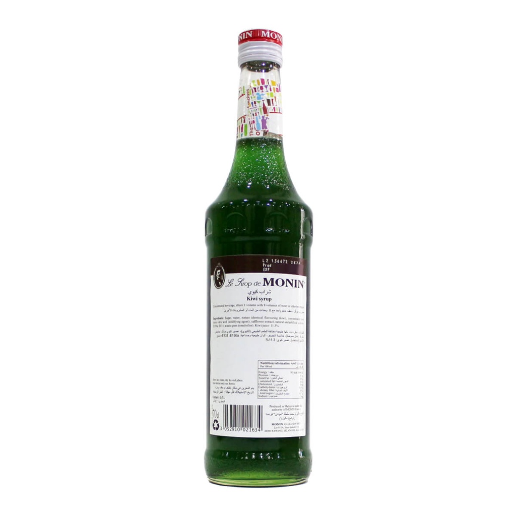Authentic catalogue view 1 of Monin Kiwi Syrup, France - 6x700ml