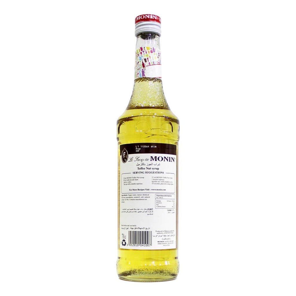 Monin Toffee Nut Syrup - 700ML