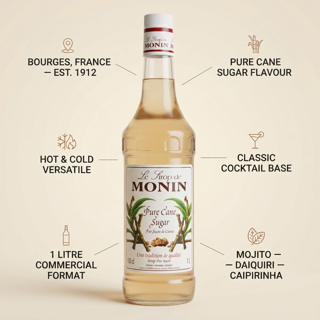 Monin Pure Cane Sugar Syrup, Malaysia - 1LTR