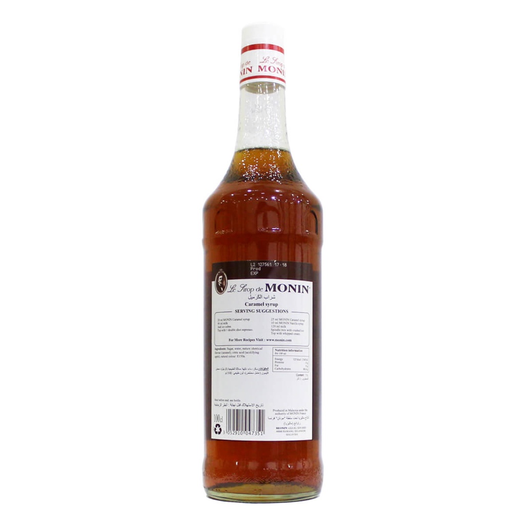 Authentic catalogue view 1 of Monin Caramel Syrup, France - 6x1ltr