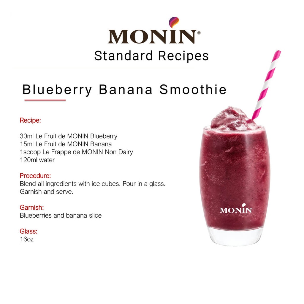 Authentic catalogue view 1 of Monin Blueberry Puree Fruit Mix, France - 4x1ltr