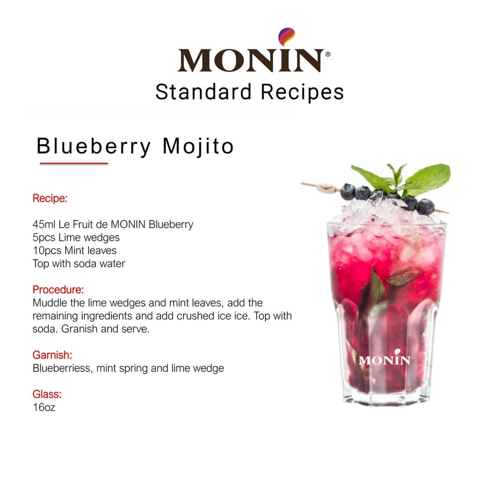 Authentic catalogue view 3 of Monin Blueberry Puree Fruit Mix, France - 4x1ltr