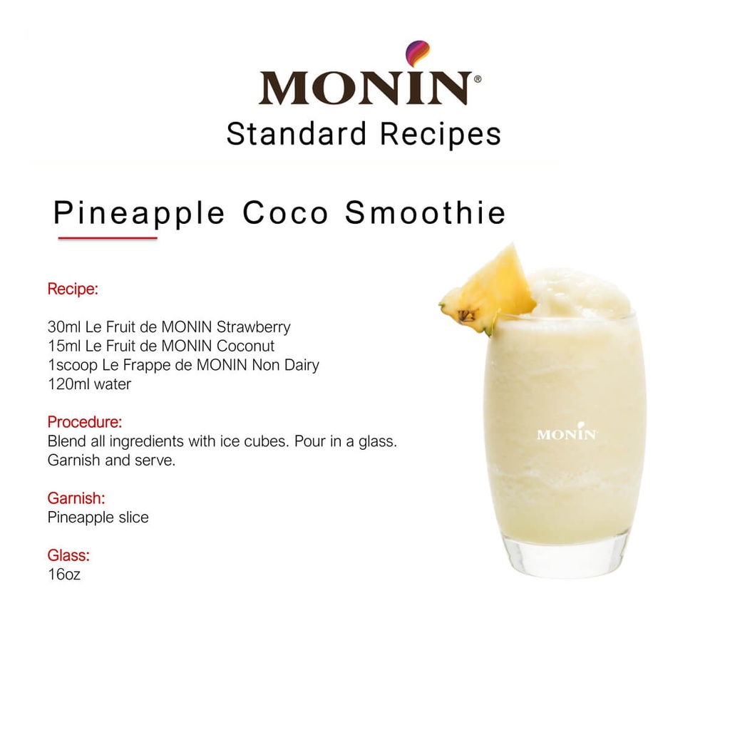 Authentic catalogue view 2 of Monin Coconut Puree Fruit Mix, France - 4x1ltr