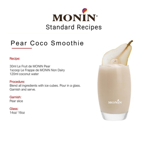 Monin Williams Pear Puree Fruit Mix, France - 4x1ltr, alternate view