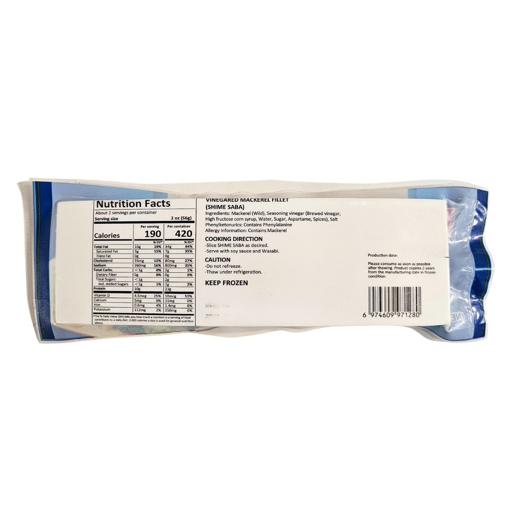 QING Mackerel Shimesaba Fillet L - 125G
