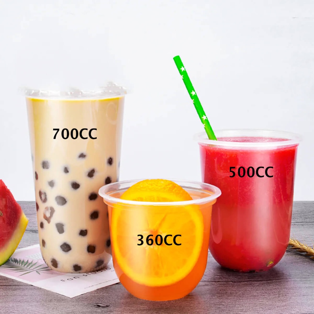 Bubbly U Shape Cup Soft, Sealable, Diameter 90MM 500ML - Pack of 50 Cups