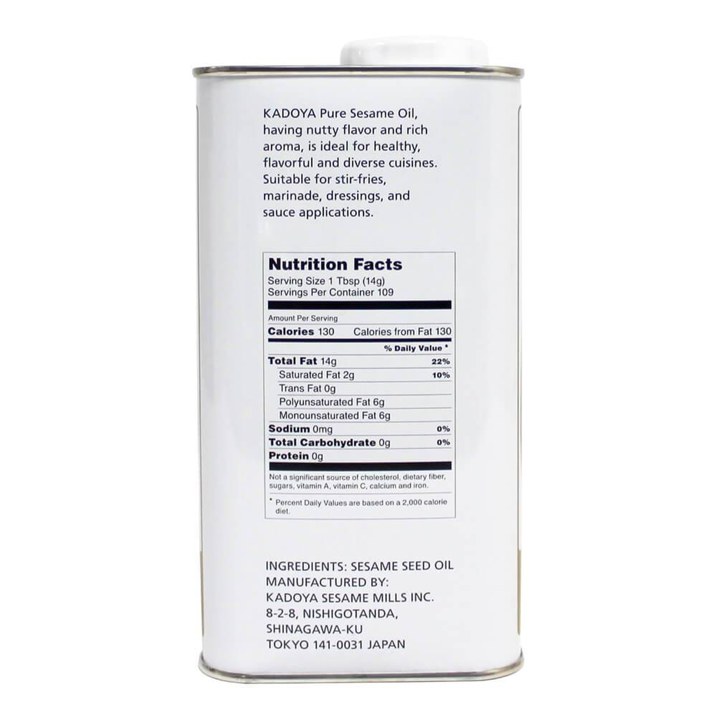 Kadoya Sesame Oil in Tin, Japan - 1.65LTR