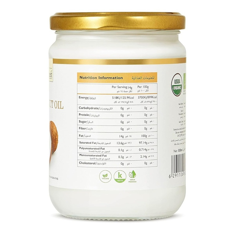 Earth's Finest Extra Virgin Raw Coconut Oil - 500ML — additional view