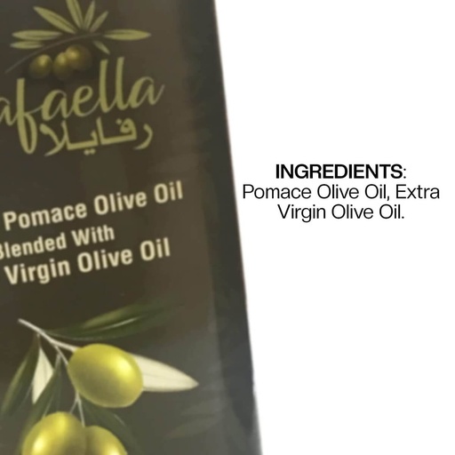 Rafaella Pomace Olive Oil in Can, Spain - 4x4ltr, alternate view