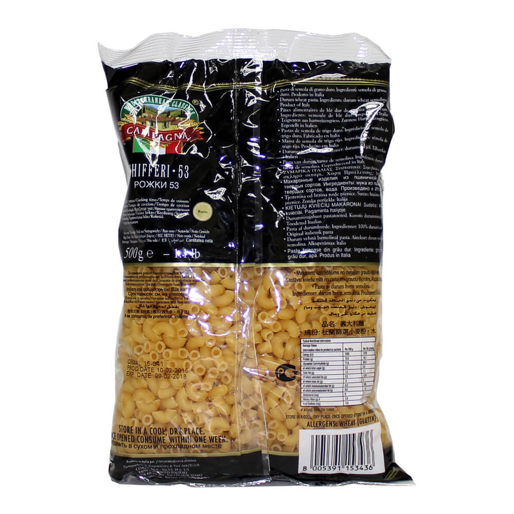 Campagna Elbow Chifferi #53, Italy - 500G