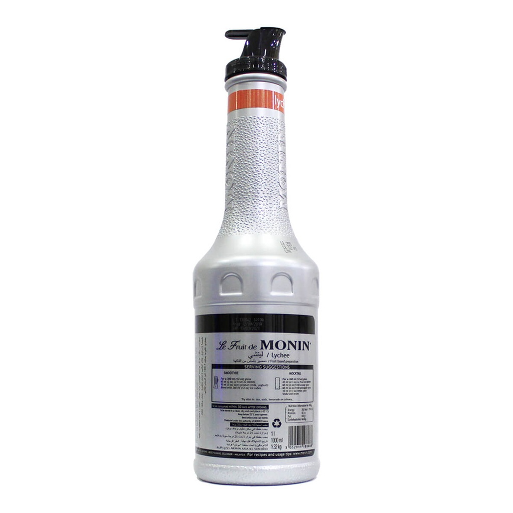 Monin Lychee Fruit Mix Puree - 1LTR back