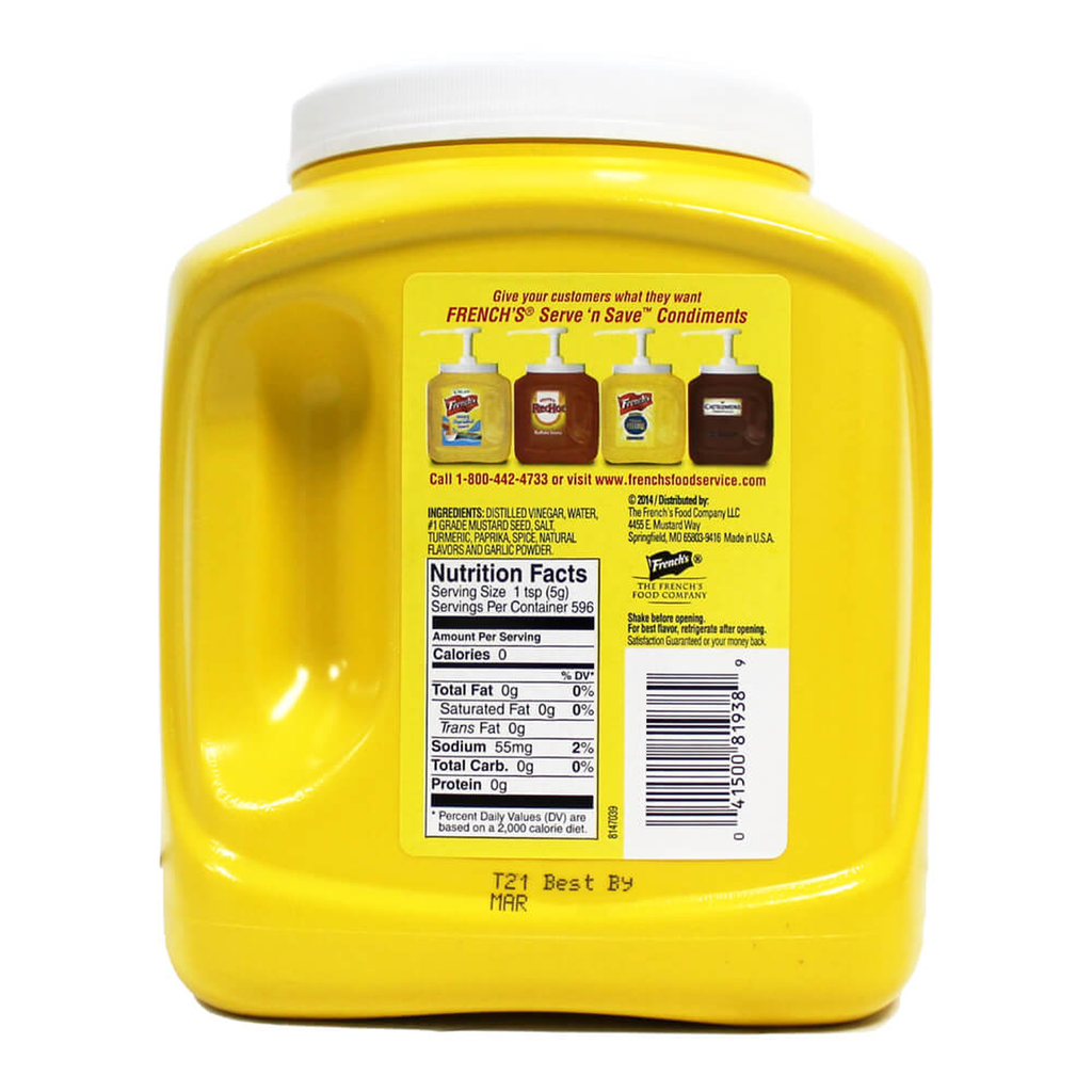 French's Yellow Mustard Sauce, USA - 2.98KG