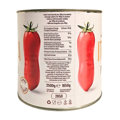 Italica Peeled Tomato, Italy - 6x2500g, alternate view