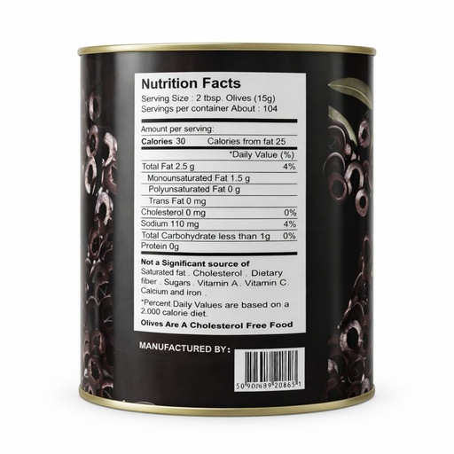 Valencia Garden Black Olive, Sliced - 6x3kg, alternate view