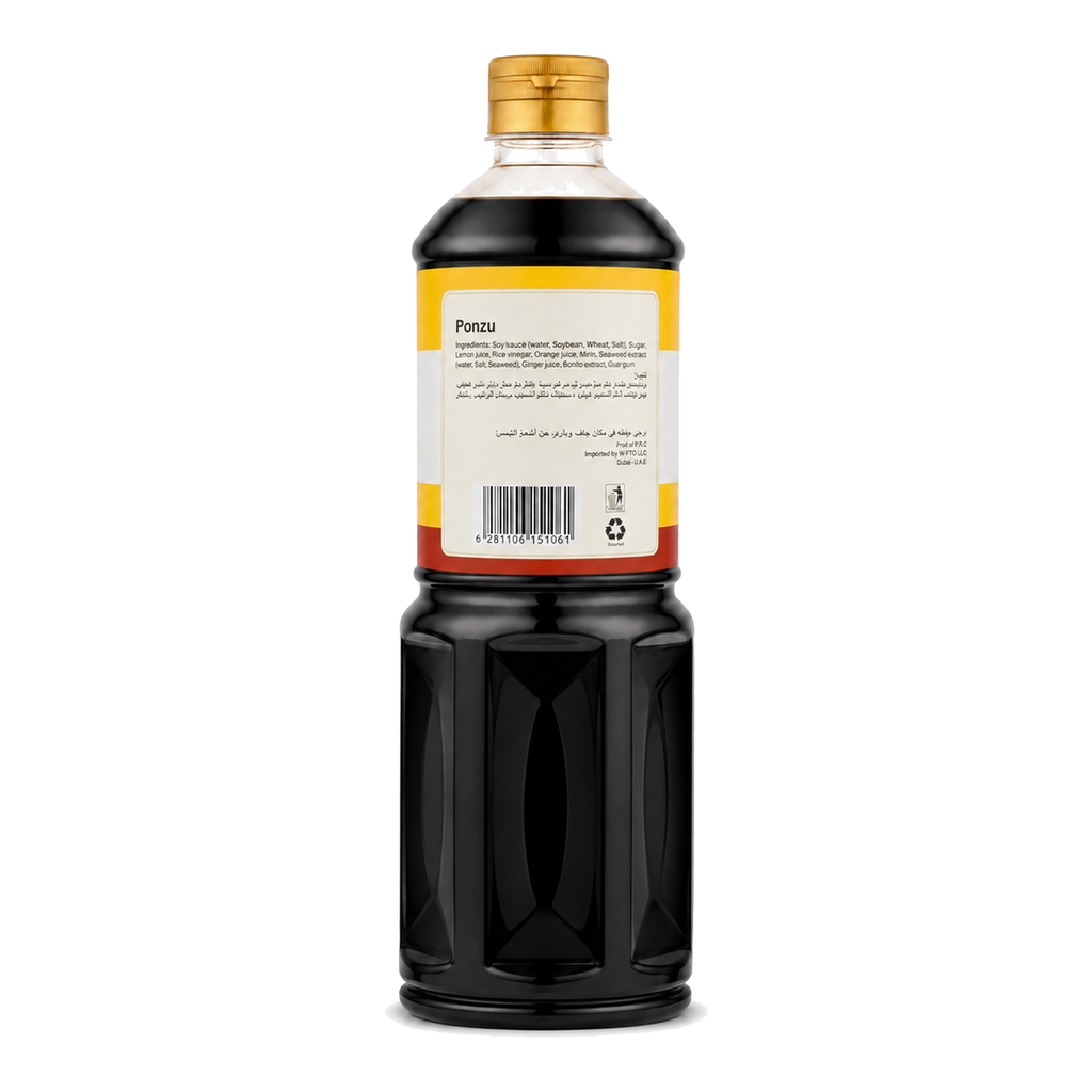 Seasir Ponzu Sauce 1L rear label and ingredients - SACH-253308